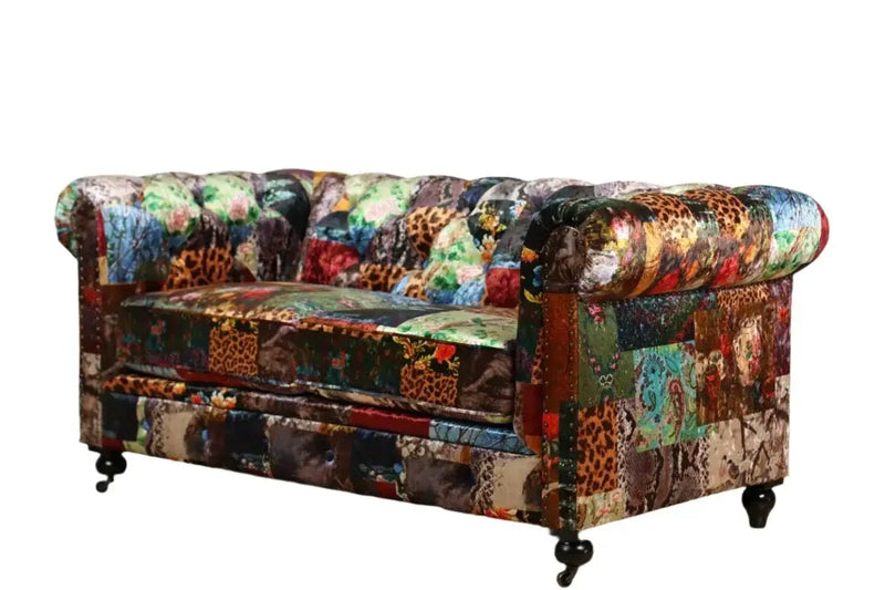 Chesterfield Patchwork 2 Seater Sofa by BroDeals
