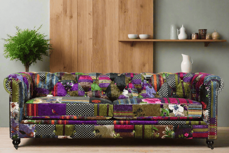 Chesterfield Patchwork 3 Seater Sofa by BroDeals