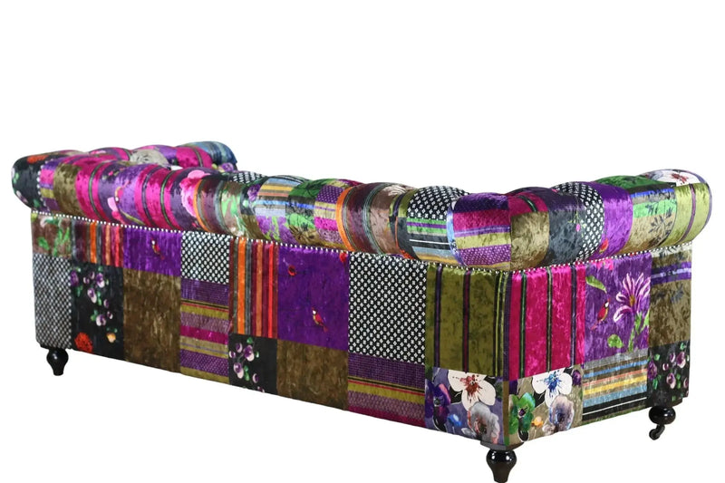 Chesterfield Patchwork 3 Seater Sofa by BroDeals