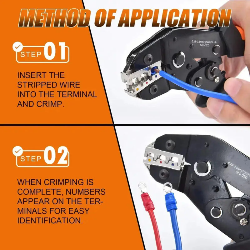 Wire Crimping Tool & Connector Assortment Kit by Habicare
