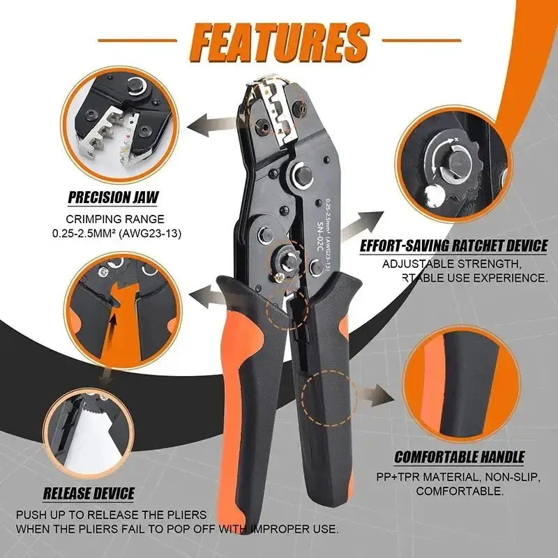 Wire Crimping Tool & Connector Assortment Kit by Habicare