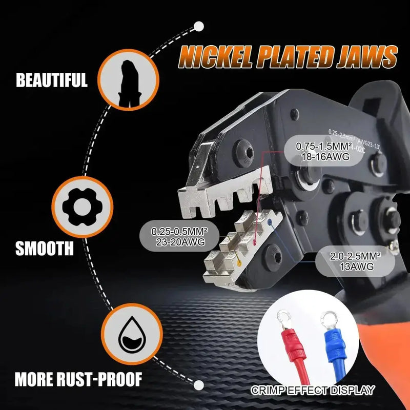 Wire Crimping Tool & Connector Assortment Kit by Habicare