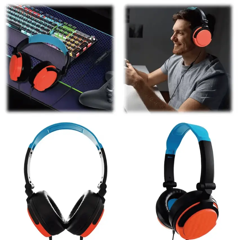 Wired Gaming Headset with Microphone & Volume Control by techplus