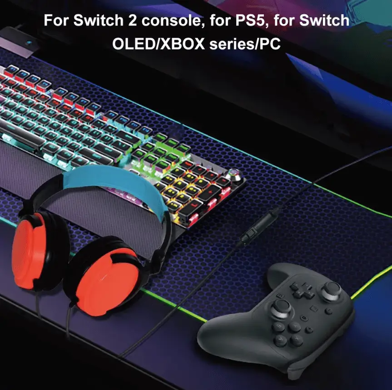 Wired Gaming Headset with Microphone & Volume Control by techplus