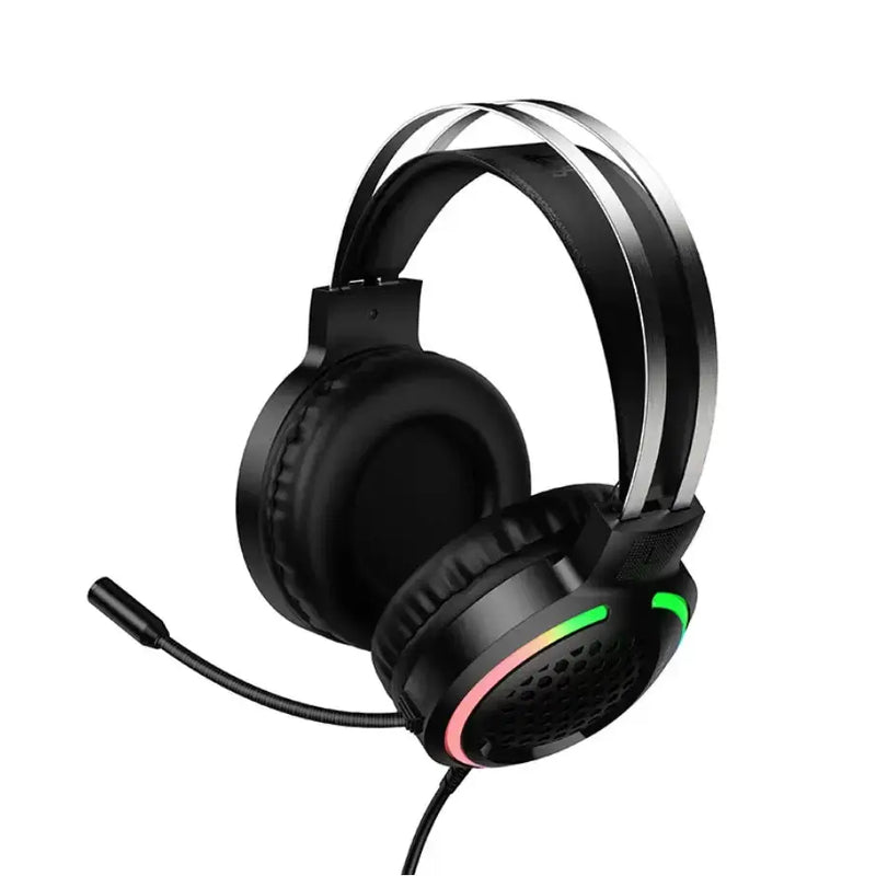 techplus Wired Gaming Headset with 50mm Drivers, Mic & Tri-Color LED (W117) TechPlus W117 Wired Gaming Headset With 50mm Drivers