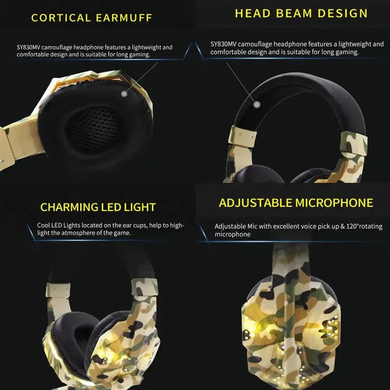 Wired Gaming Headset with Mic & LED (2 colours available) by Habicare