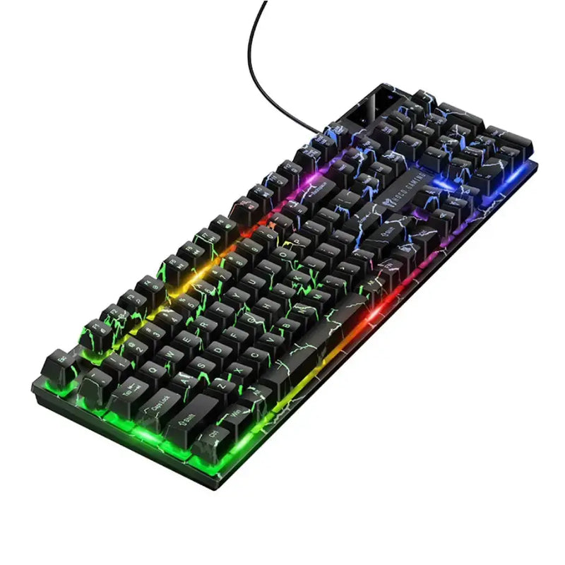 techplus Wired Gaming Keyboard with RGB Rainbow Light & 6-Key Anti-Ghosting (GM701) GM701 RGB Rainbow Keyboard 6 Key Anti Ghosting