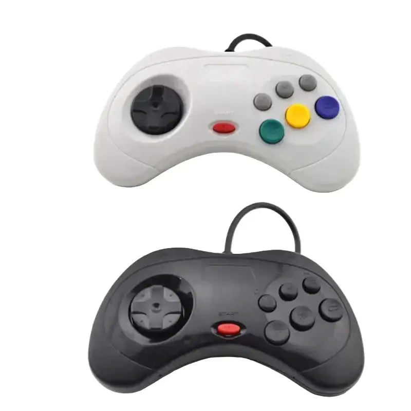 Wired Sega Saturn Controller – Classic USB Gamepad (available in Black & White) by Habicare