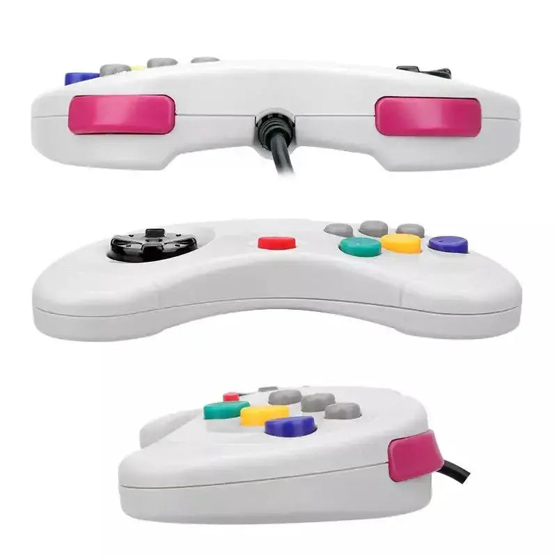 Wired Sega Saturn Controller – Classic USB Gamepad (available in Black & White) by Habicare