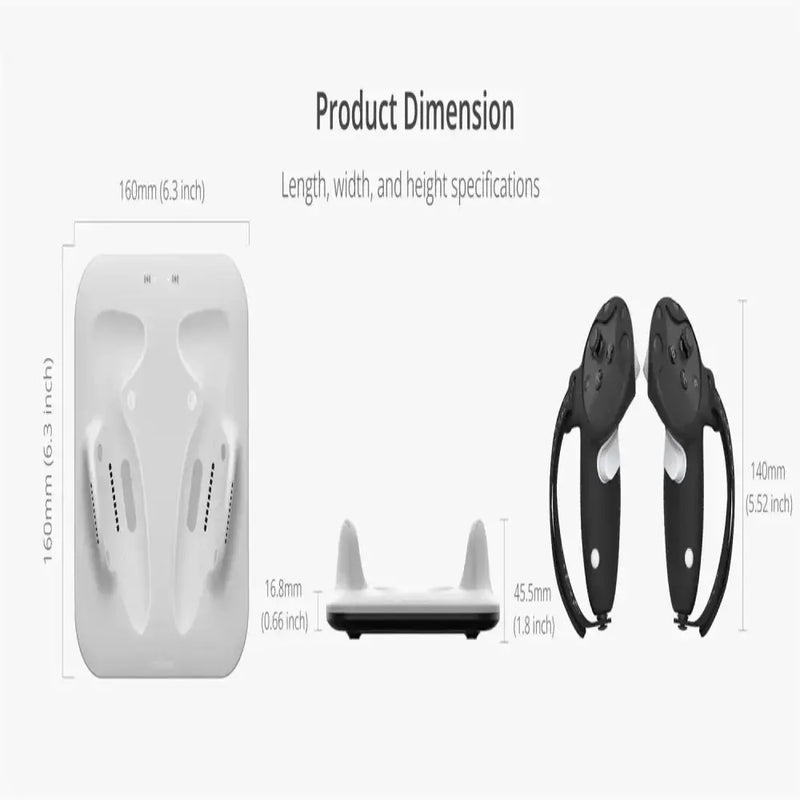 Wireless Charging Dock + G3 Controller Grips for Meta Quest 3/3S by Habicare