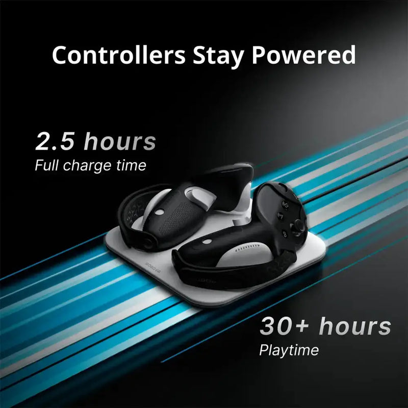 Wireless Charging Dock + G3 Controller Grips for Meta Quest 3/3S by Habicare