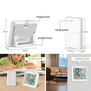 Wireless Indoor-Outdoor Weather Station with Remote Sensor (available in Black & White) by Habicare