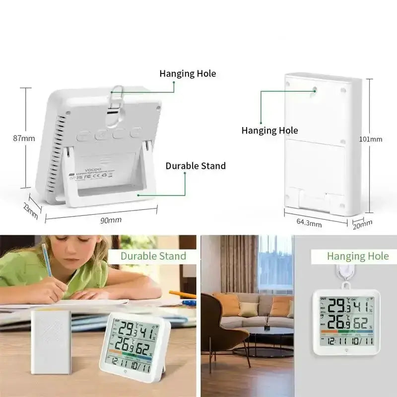 Wireless Indoor-Outdoor Weather Station with Remote Sensor (available in Black & White) by Habicare