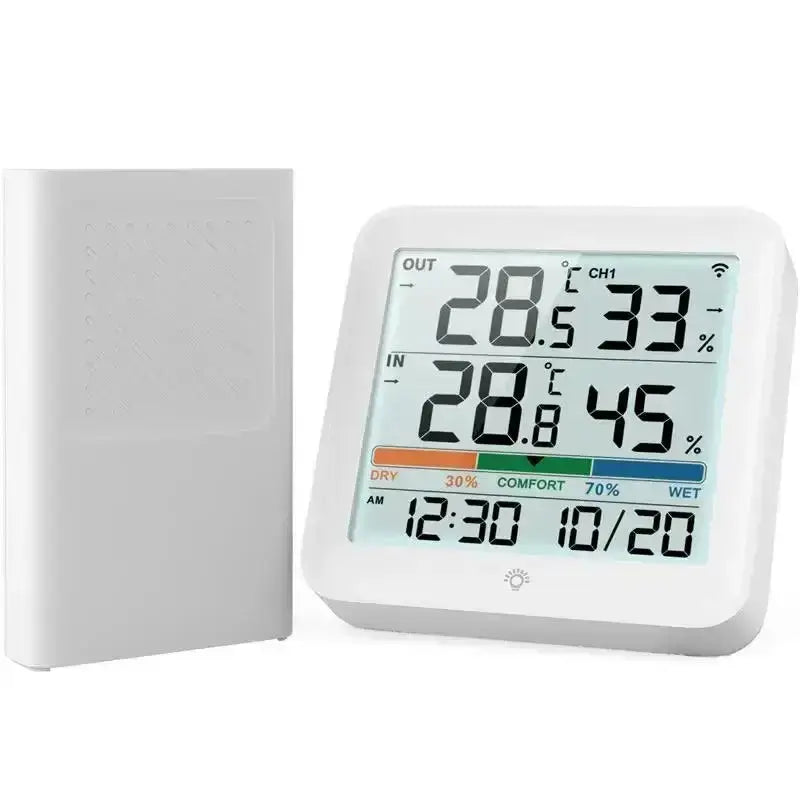 Wireless Indoor-Outdoor Weather Station with Remote Sensor (available in Black & White) by Habicare