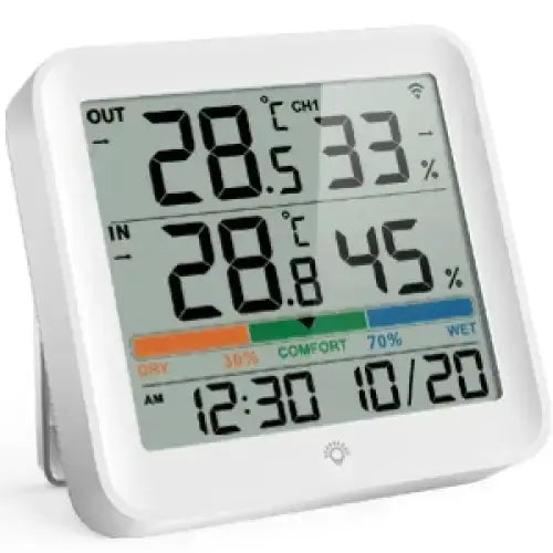 Wireless Indoor-Outdoor Weather Station with Remote Sensor (available in Black & White) by Habicare