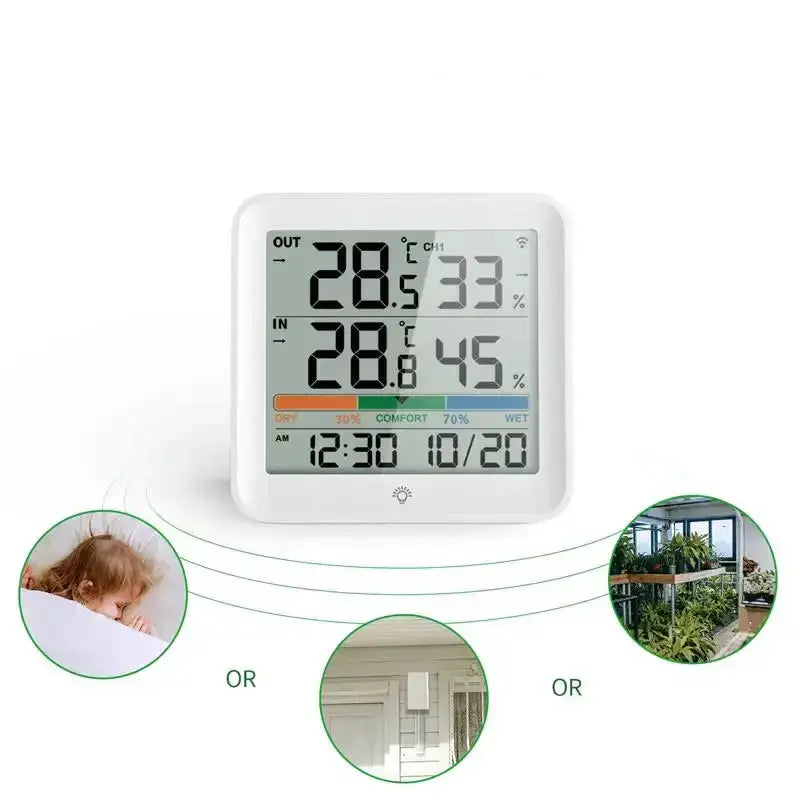 Wireless Indoor-Outdoor Weather Station with Remote Sensor (available in Black & White) by Habicare