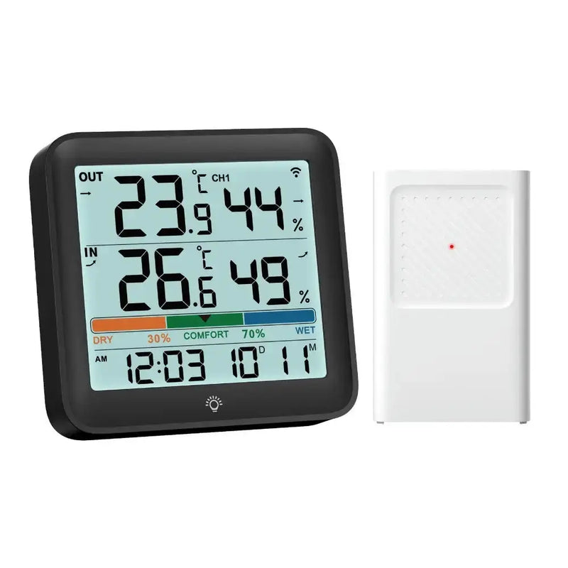 Wireless Indoor-Outdoor Weather Station with Remote Sensor (available in Black & White) by Habicare