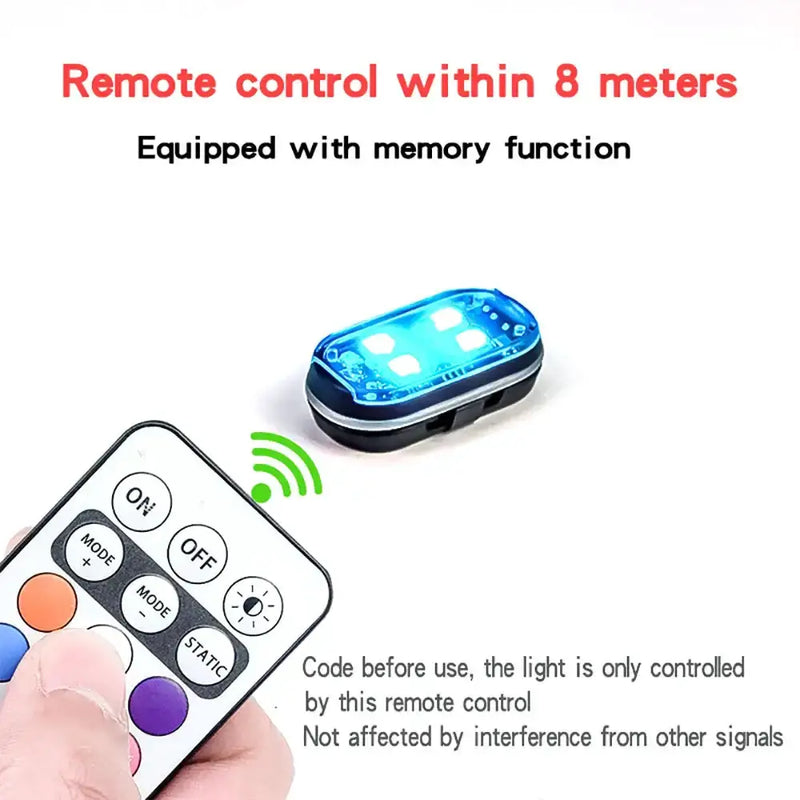 Wireless LED Strobe Lights – 8-Color Rechargeable Anti-Collision Warning Lights by Habicare