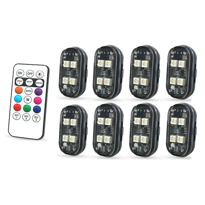 Wireless LED Strobe Lights – 8-Color Rechargeable Anti-Collision Warning Lights by Habicare