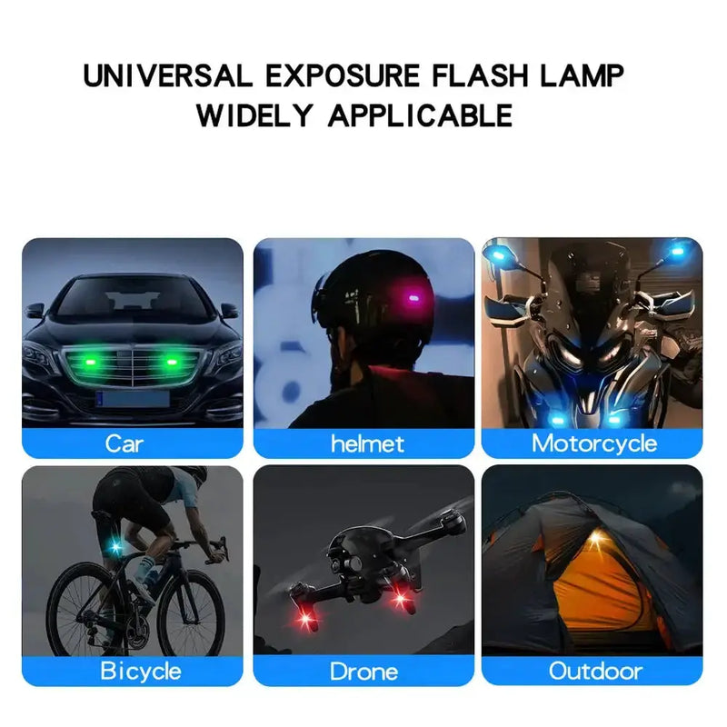 Wireless LED Strobe Lights – 8-Color Rechargeable Anti-Collision Warning Lights by Habicare