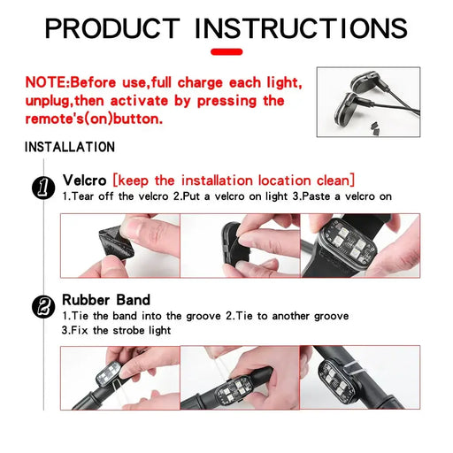 Wireless LED Strobe Lights – 8-Color Rechargeable Anti-Collision Warning Lights by Habicare