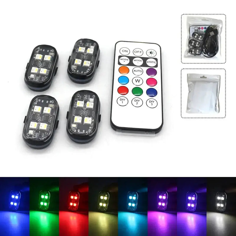 Wireless LED Strobe Lights – 8-Color Rechargeable Anti-Collision Warning Lights by Habicare