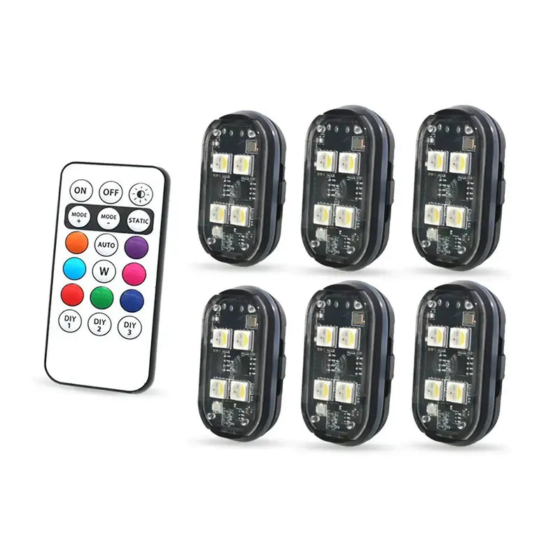 Wireless LED Strobe Lights – 8-Color Rechargeable Anti-Collision Warning Lights by Habicare