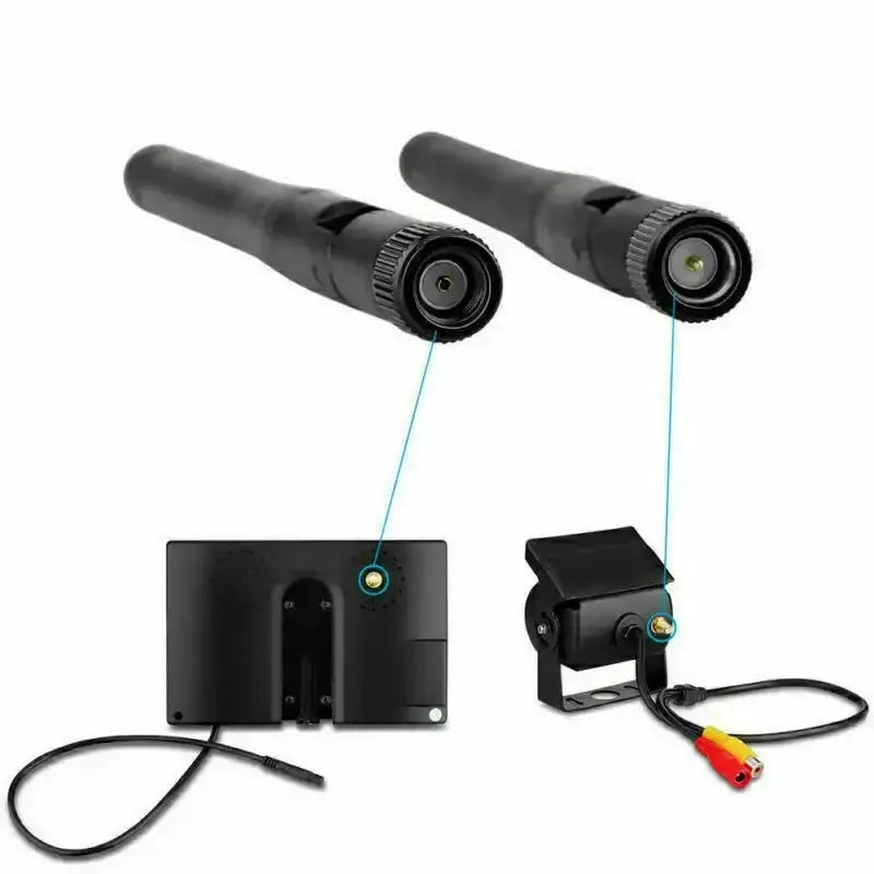 Wireless Reverse Camera Kit – 7" Monitor for Trucks, Buses & RVs with IR Night Vision by Habicare