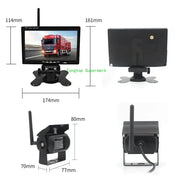 Wireless Reverse Camera Kit – 7" Monitor for Trucks, Buses & RVs with IR Night Vision by Habicare