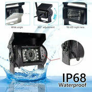 Wireless Reverse Camera Kit – 7" Monitor for Trucks, Buses & RVs with IR Night Vision by Habicare