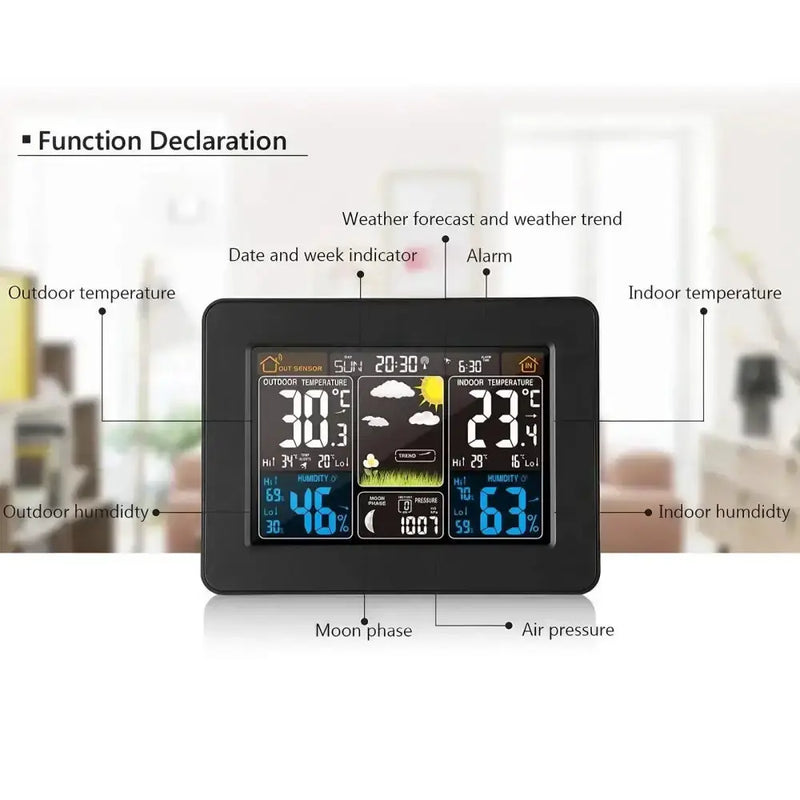Wireless Weather Station with LCD Display & Clock by Habicare