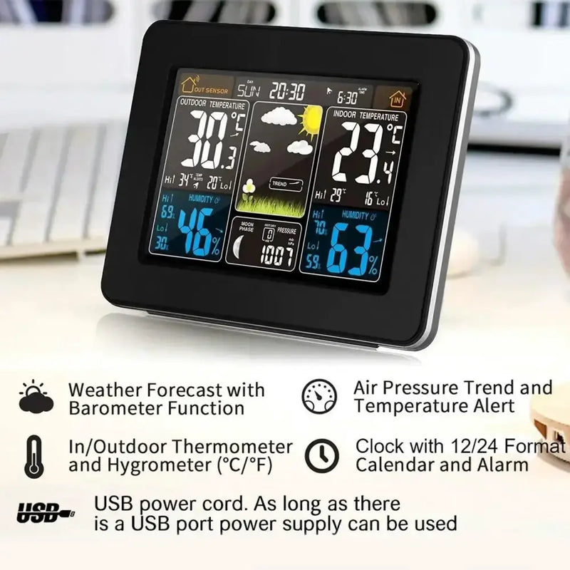 Wireless Weather Station with LCD Display & Clock by Habicare