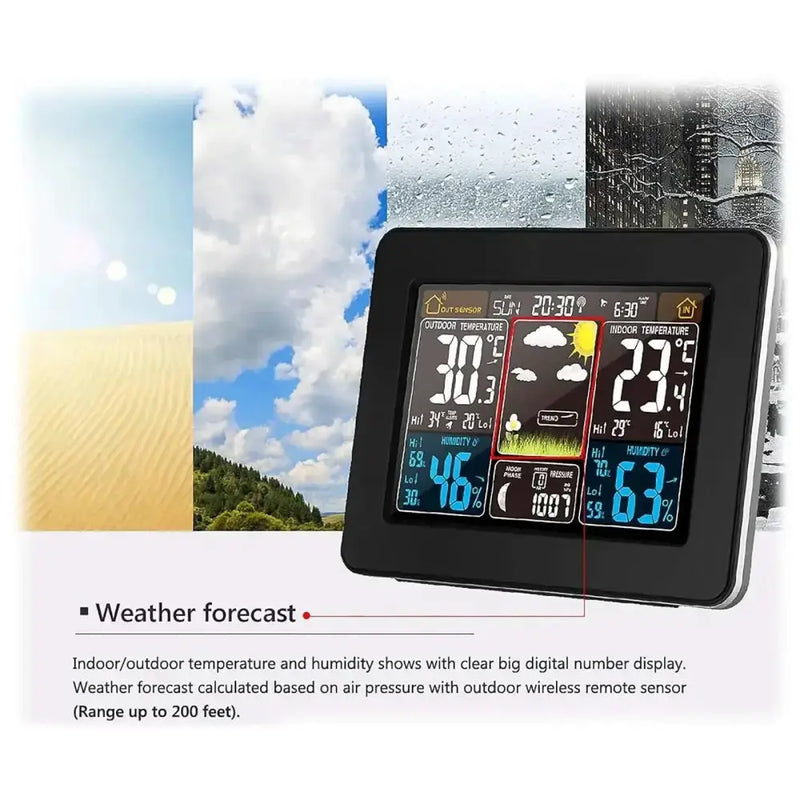 Wireless Weather Station with LCD Display & Clock by Habicare