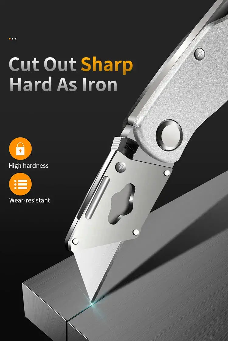 Heavy Duty All-Steel OUDISI Utility Knife for Electricians - SK5 Blade Aluminum Alloy Handle by Mead's Supply & Equipment Outfitters limited