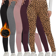 Women's Fleece-Lined Thermal Leggings – High-Waisted (5-Pack) by Habicare
