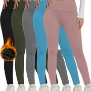 Women's Fleece-Lined Thermal Leggings – High-Waisted (5-Pack) by Habicare