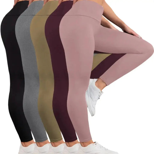 Women's Fleece-Lined Thermal Leggings – High-Waisted (5-Pack) by Habicare
