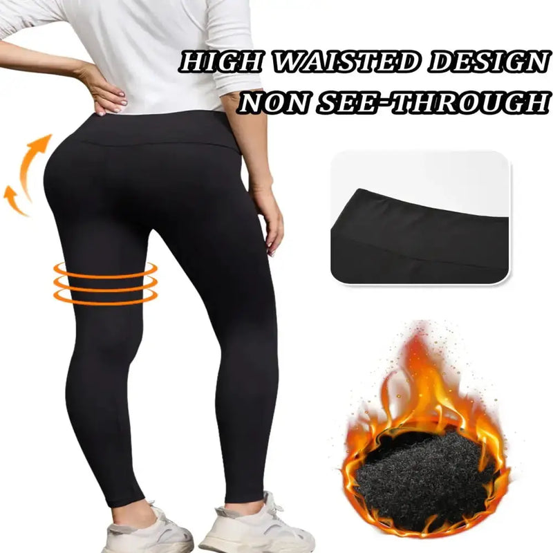 Women's Fleece-Lined Thermal Leggings – High-Waisted (5-Pack) by Habicare