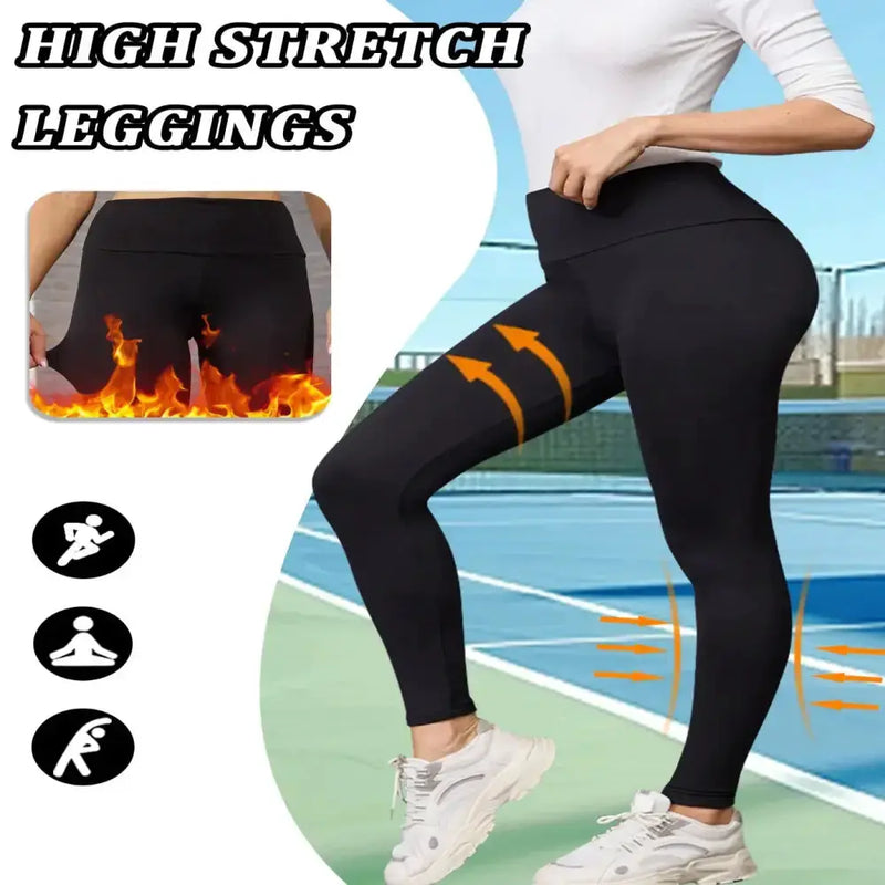 Women's Fleece-Lined Thermal Leggings – High-Waisted (5-Pack) by Habicare