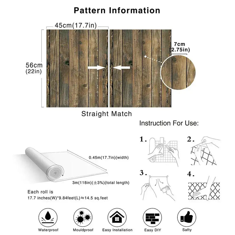 Wood Grain Peel & Stick Wallpaper (5 designs available) by Habicare