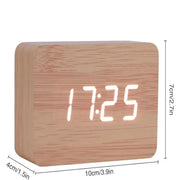 Wooden LED Digital Alarm Clock with Temperature Display & Night Light (4 colours available) by 9eight5