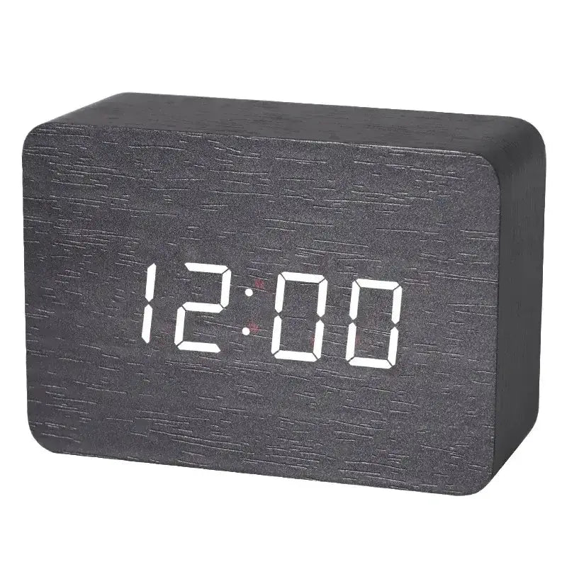 Wooden LED Digital Alarm Clock with Temperature Display & Night Light (4 colours available) by Habicare