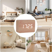 Wooden LED Digital Alarm Clock with Temperature Display & Night Light (4 colours available) by 9eight5