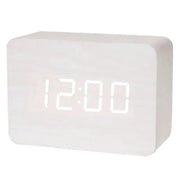 Wooden LED Digital Alarm Clock with Temperature Display & Night Light (4 colours available) by Habicare