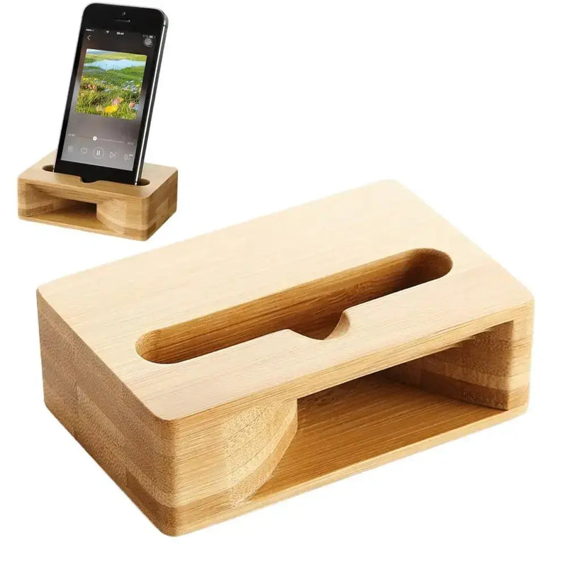 Wooden Phone Stand with Passive Speaker Amplifier by Habicare