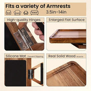Wooden Sofa Clip-on Armrest Tray by Habicare