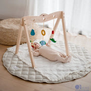 Wooden Baby Play Gym - QToys | Wooden Baby Toy NZ by Curious Moonbeam
