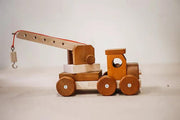 Wooden Crane Truck - QToys | Wooden Toy NZ by Curious Moonbeam