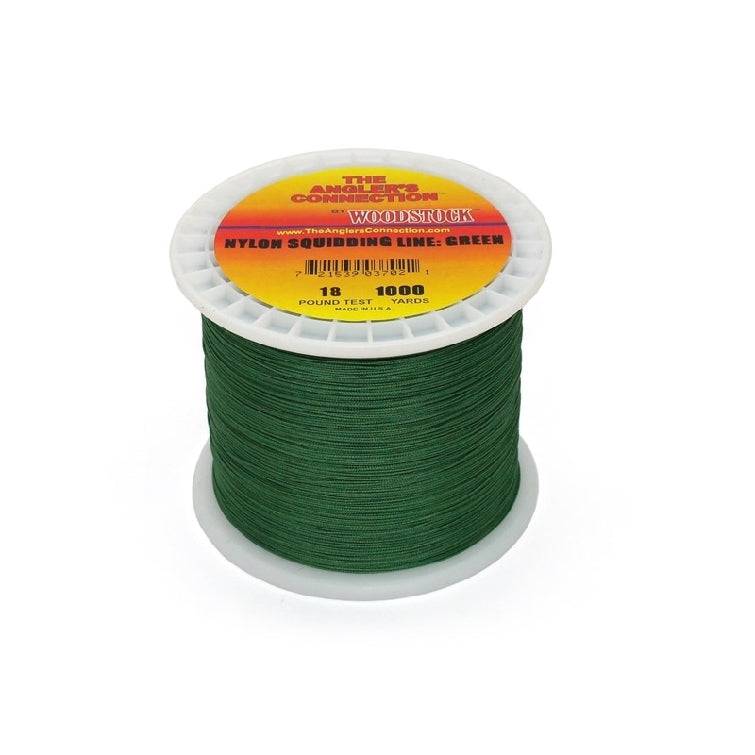 Woodstock Squid/Troll Line Green 18lb 1000yd spool of nylon fishing line for durability and performance.