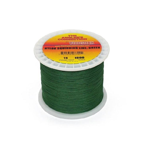 Woodstock Squid/Troll Line Green 18lb 1000yd spool of nylon fishing line for durability and performance.